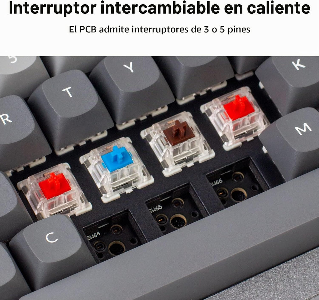 Keychron Q2 Teclado mecánico personalizado con cable, macro programable QMK/VIA, aluminio completo, interruptor rojo Gateron G Pro intercambiable en caliente, 65% de diseño de junta doble compatible