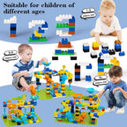 Bloques de Construcción Carrera de Mármol, Pista de Mármol con Dinosaurios, Ladrillos Grandes Clásicos para Niños de 3, 4, 5, 6, 7 + Años, Compatibles con Todas las Marcas Principales