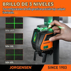 JORGENSEN Nivel láser de 360° con trípode, nivel láser recargable de 100 pies