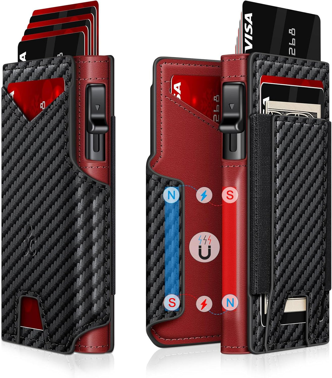 SEMORID Cartera para hombres con soporte para tarjetas desplegable...