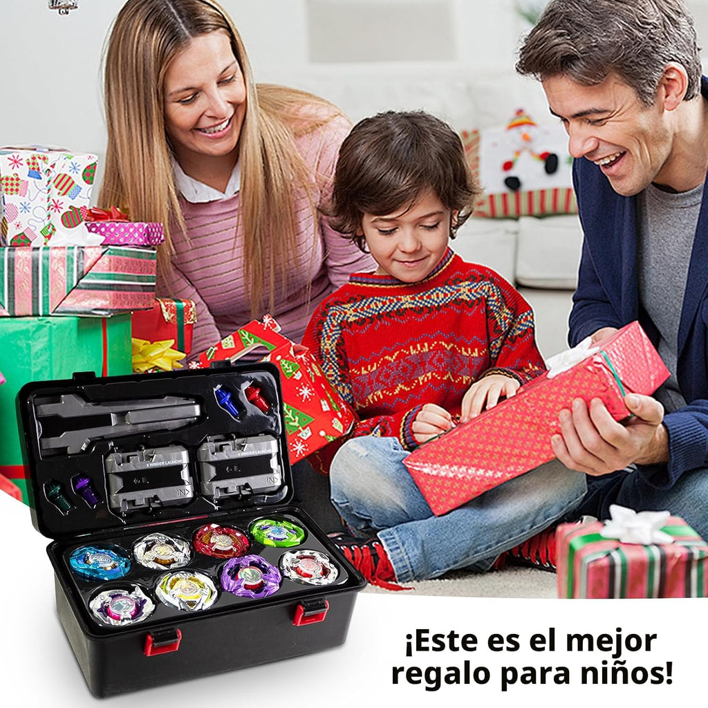 Battle Spinning Top Set con 12 Colorful Tops, Launchers y Accessories, Combat Game Collection
