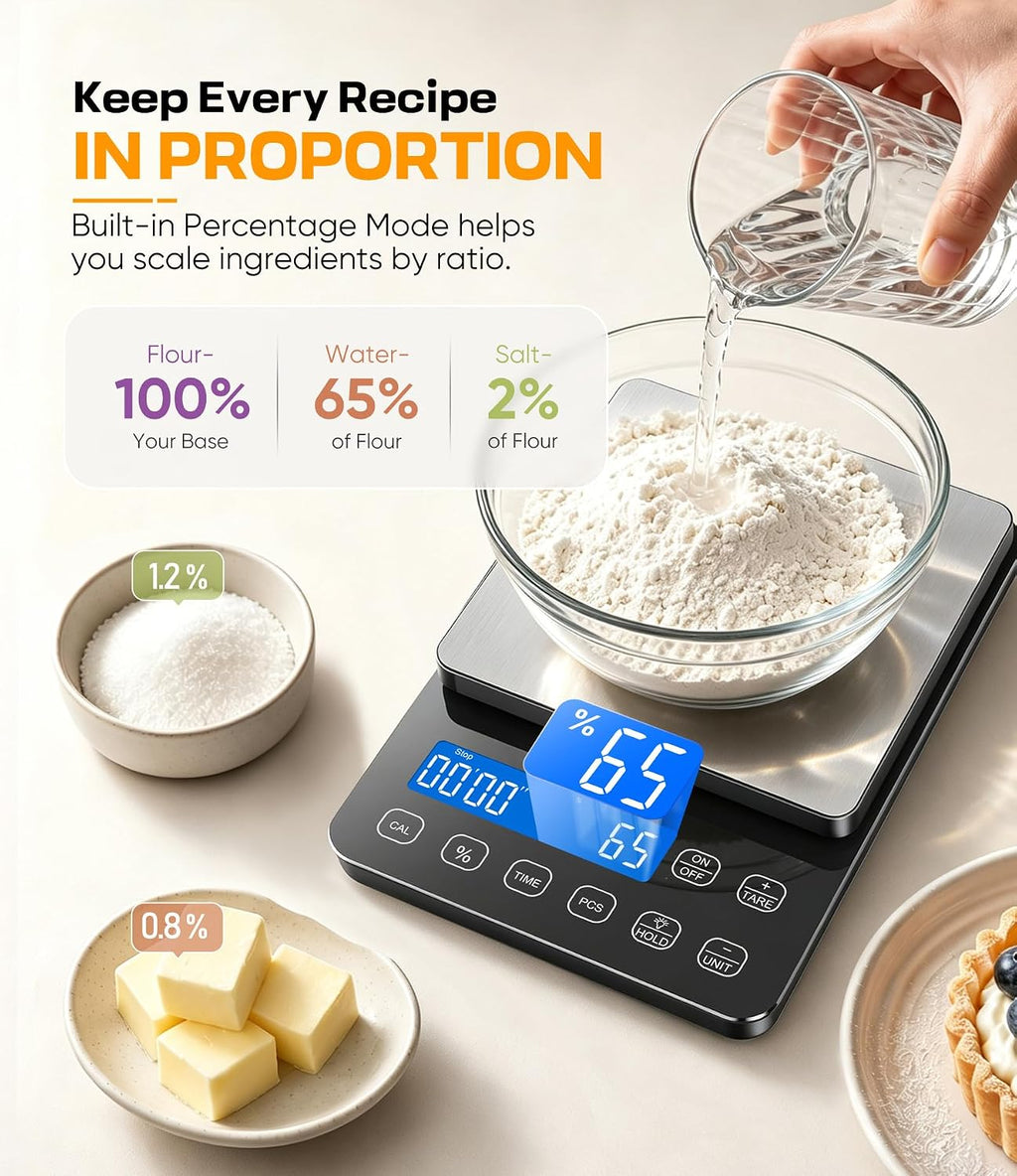Báscula digital de la comida de la cocina, 22lb/10kg, 0.004 oz alta