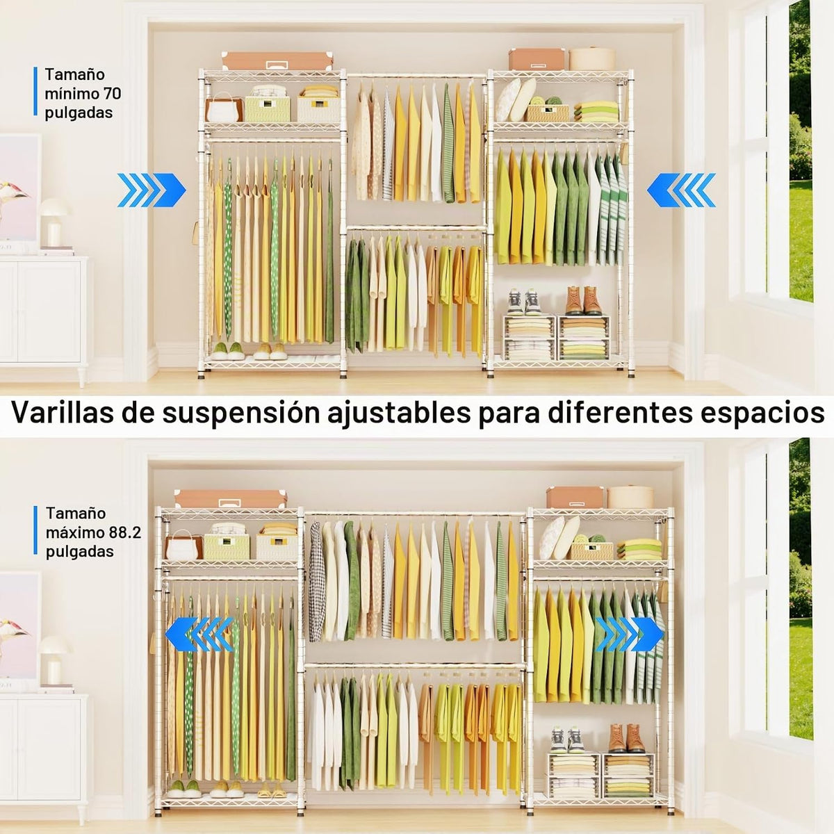 Estante resistente de la ropa del armario E1, 6 niveles de