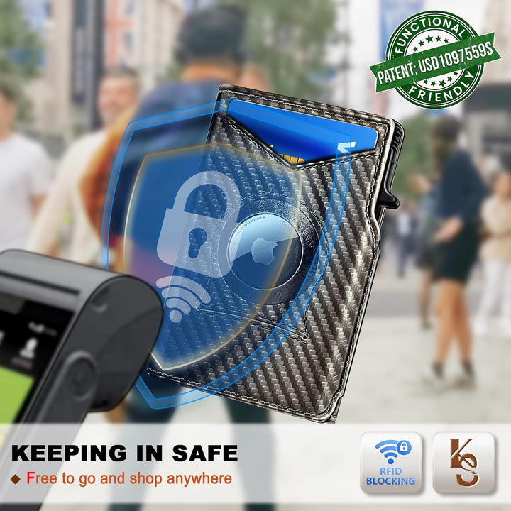 KEMISANT Billetera Airtag para hombre, delgada con bolsillo frontal...