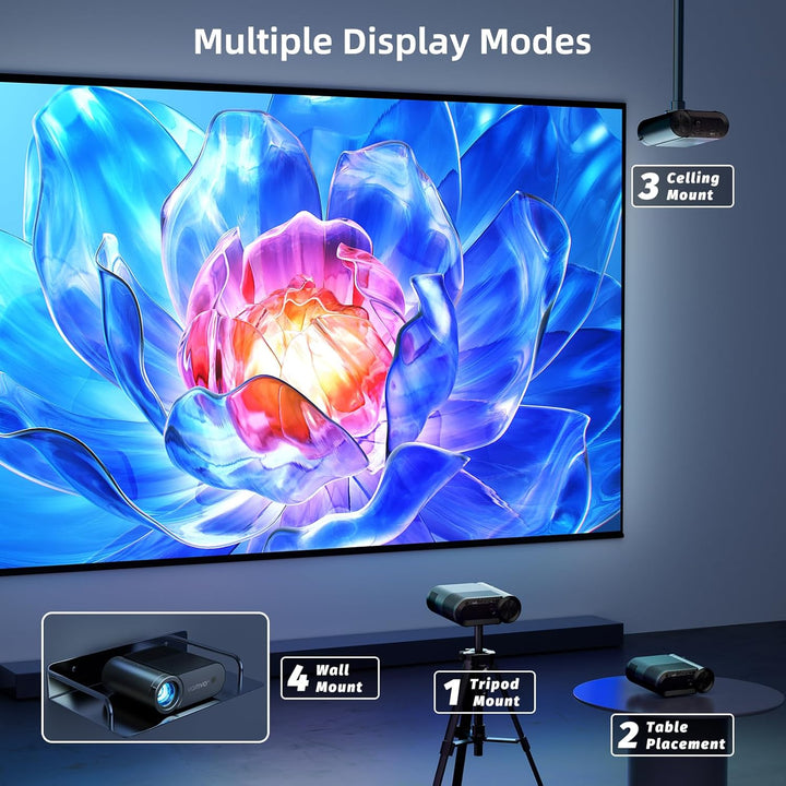 vamvo Proyector portátil WiFi Videoproyector 1080P 200" Proyect...