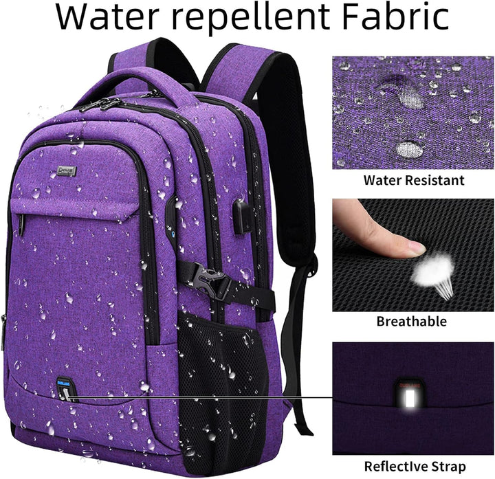 DUSLANG Mochila para laptop de 17 pulgadas para viajes, resistente...