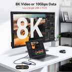 Adaptador USB-C Hub Dual 4K@60Hz USB-C para Dell HP, 100W PD USB-C Splitter