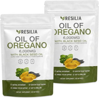 Resilia Oil Of Oregano Cápsulas blandas con aceite de semilla negra...