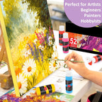 Caliart Juego de pintura acrílica de 52 colores con pinceles de pintura