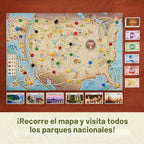Underdog Games Trekking The National Parks - Juego de mesa familiar galardonado para niños de 12 años en adelante, fácil de aprender, actividades divertidas para 1 a 5 jugadores, ideal para vinculación familiar y para amantes de los parques nacionales