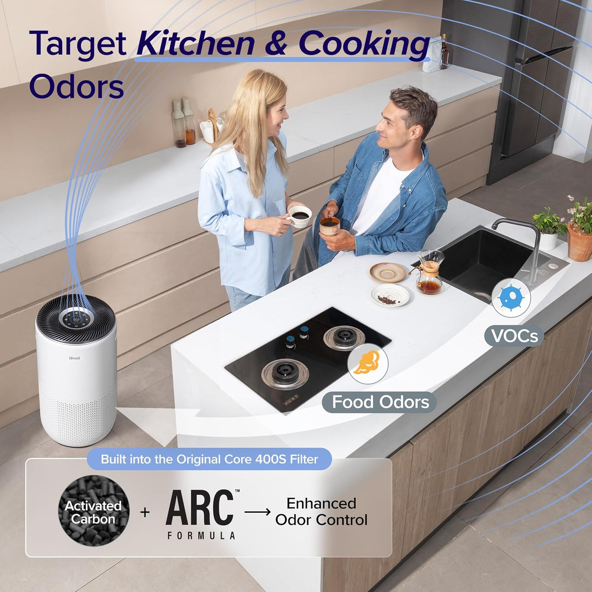 LEVOIT Purificadores de aire inteligentes para el hogar habitación grande