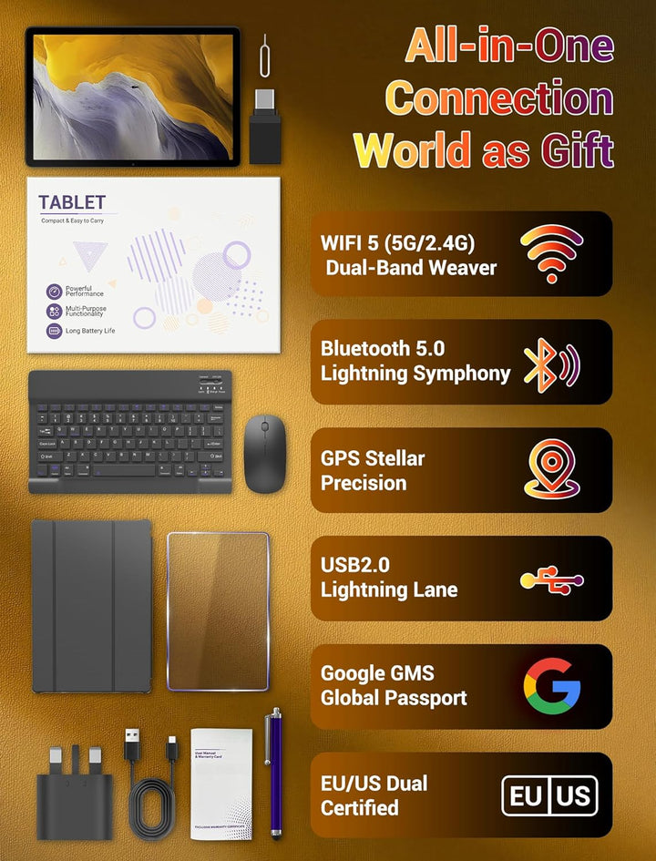 2026 Tableta de 11 pulgadas Android 15 con teclado Stylus Mouse: Ta...