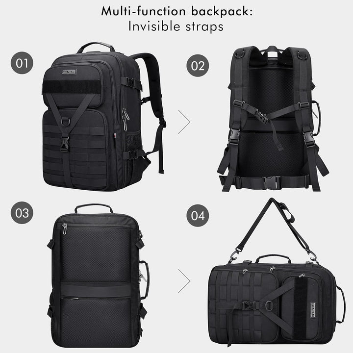 WITZMAN Mochila de viaje de mano para hombre, grande, convertible d...
