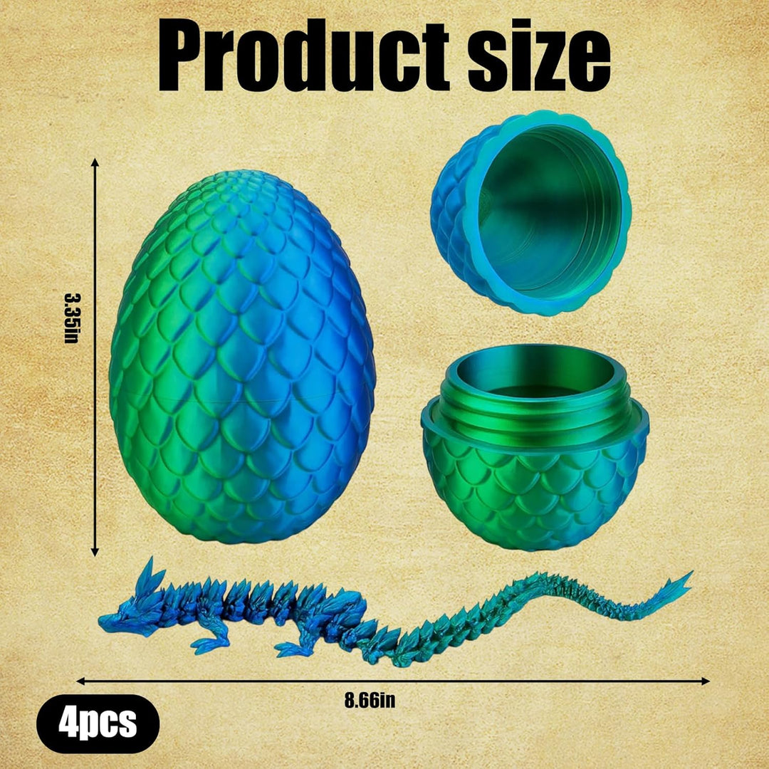 Juego de 4 piezas de dragón impreso en 3D decoración de