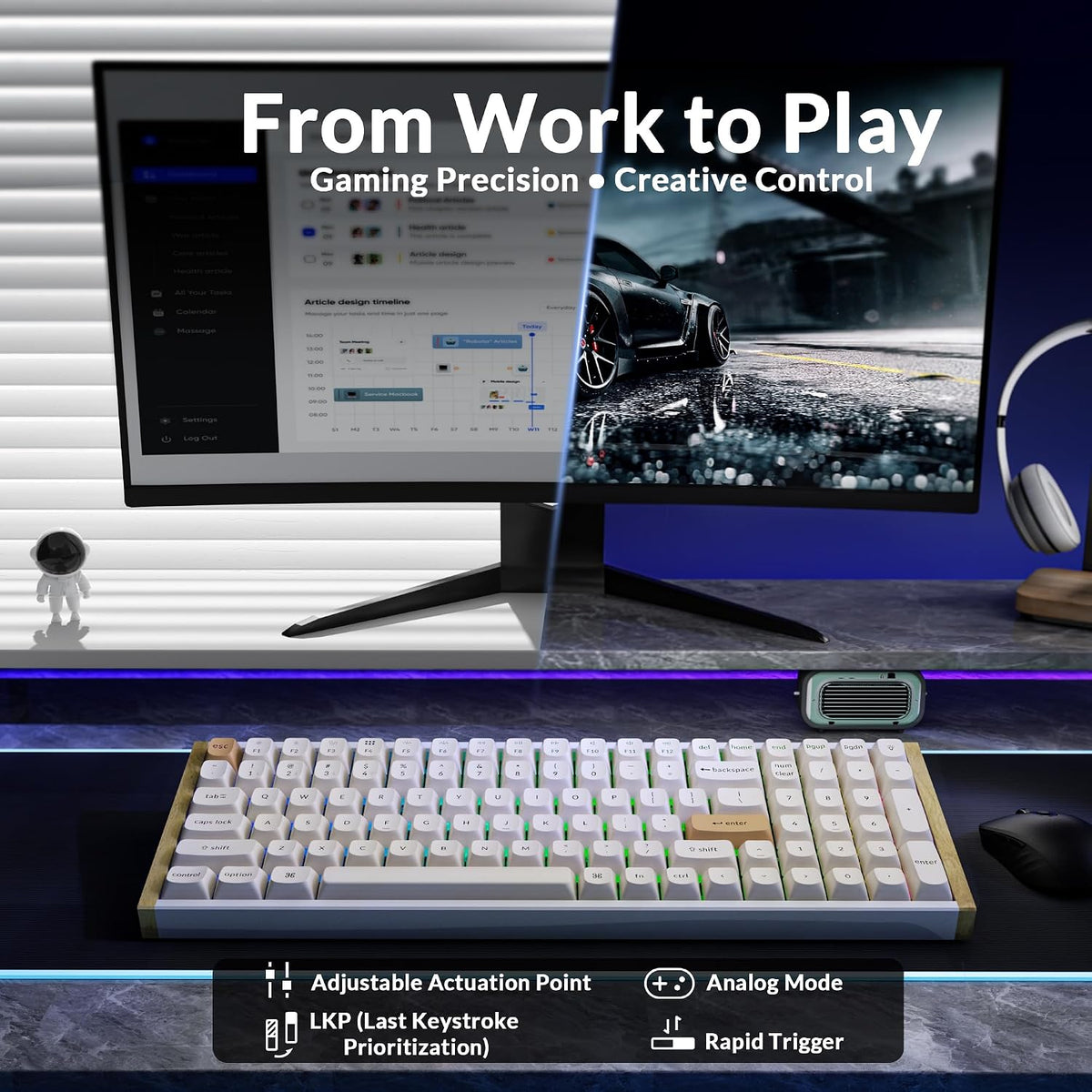 Keychron K4 HE - Teclado inalámbrico de efecto Hall al 96% con almohadilla numérica, interruptores magnéticos de disparo rápido, lanzador QMK, 2.4 GHz/Bluetooth/cableado, Mac y ventanas, marco de