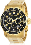Invicta Pro Diver - Reloj cronógrafo de cuarzo con correa de acero inoxidable, color plateado, modelo 26 0073