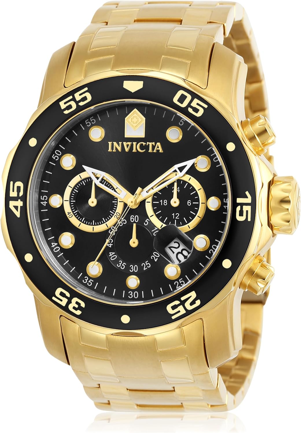 Invicta Pro Diver - Reloj cronógrafo de cuarzo con correa de acero inoxidable, color plateado, modelo 26 0073