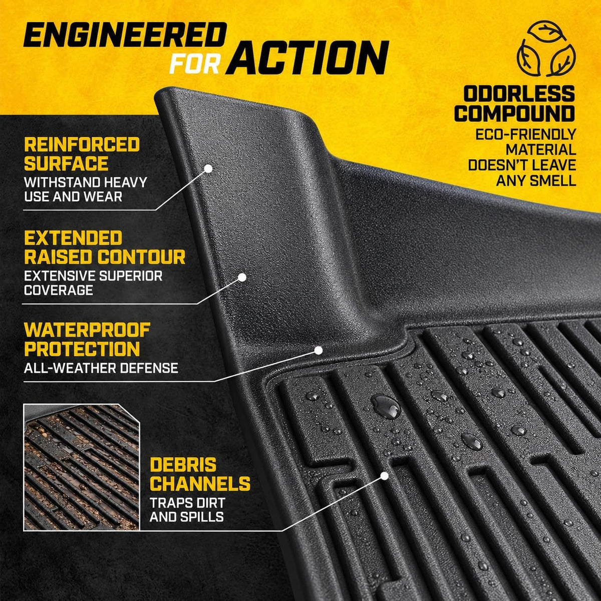 CAT Alfombrillas para Ram 1500 Crew Cab 2019-2026 sin almacenamiento