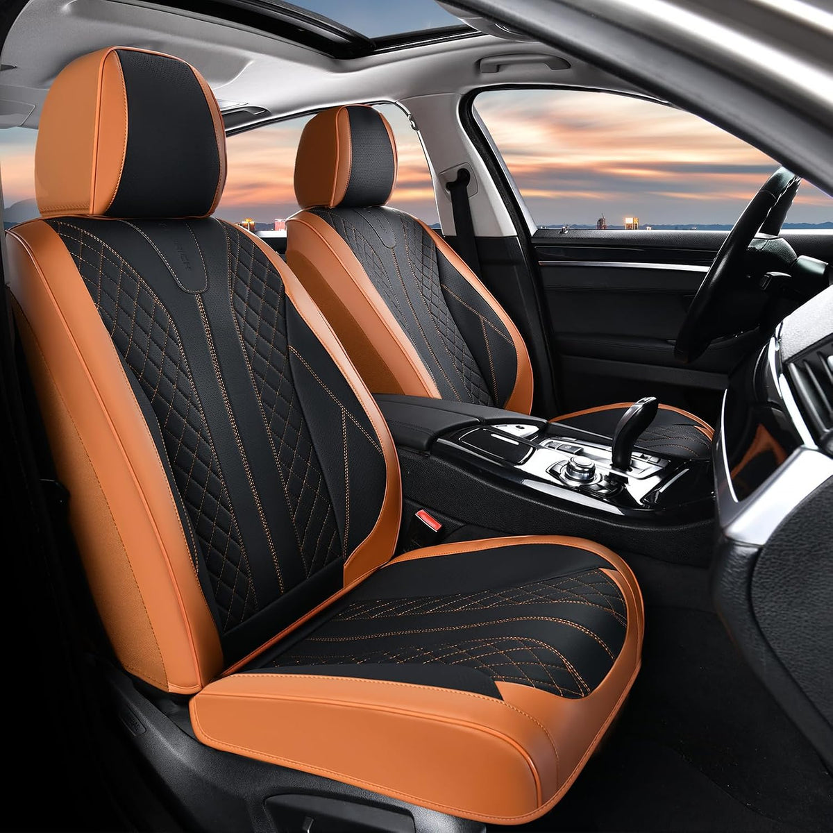 Juego completo de fundas de asiento de coche de cuero, fundas automotrices impermeables, protectores de asiento de coche para 5 asientos, almohadillas de asiento delanteras y traseras de