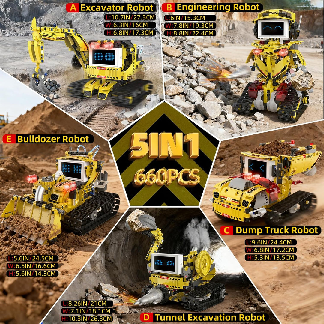 Juego de bloques de construcción de robot programable 5 en