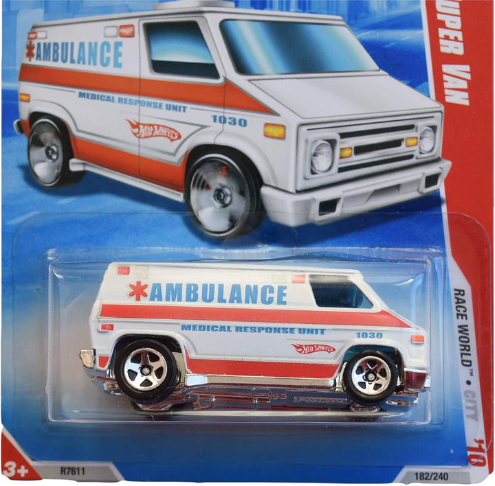 Hot Wheels 2010 Race World Super Van Ambulance Escala 164