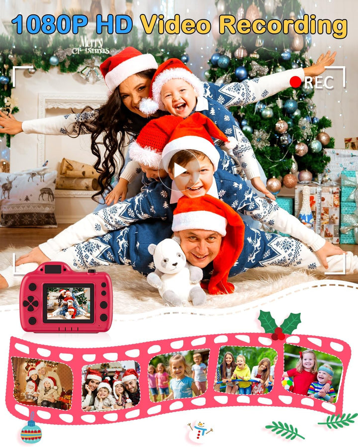 Cámara infantil con proyector: Foto HD de 2MP y proyección creativa...