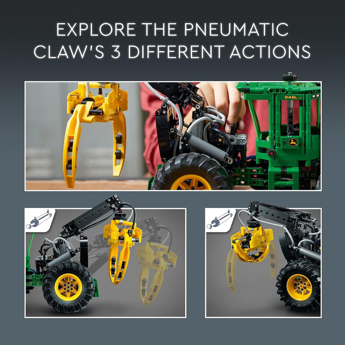 LEGO Technic John Deere 948L-II Skidder 42157 Kit avanzado de construcción de juguete de tractor para niños de 11 años en adelante, regalo para niños que aman la ingeniería y los vehículos agrícolas