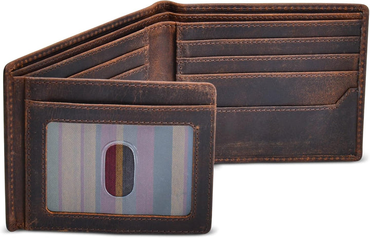 BULL GUARD Billeteras plegables con bloqueo RFID para hombres con 2...