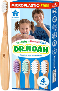 Dr. Noah - Cepillo de dientes de bambú sin microplásticos para niño...