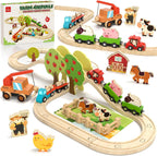 Lehoo Castle Juego de tren de madera para niños pequeños