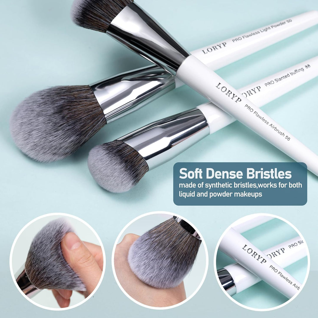 LORYP Juego de brochas de maquillaje profesionales suaves sintético...