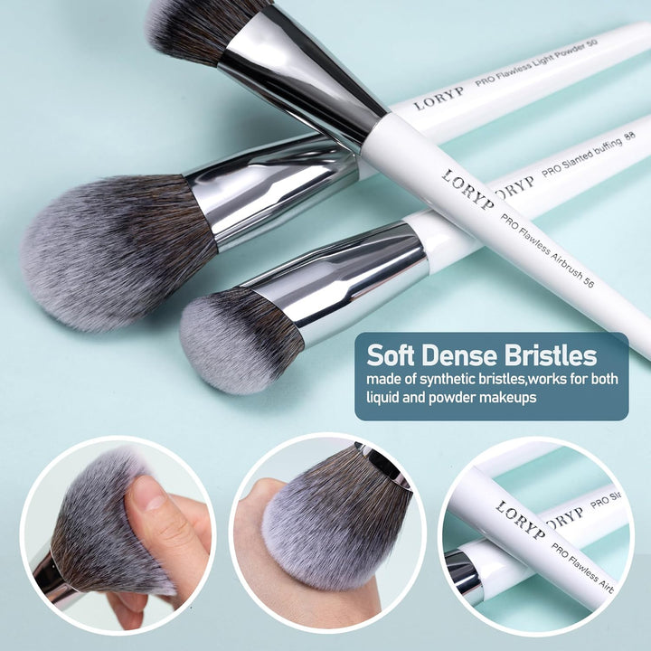 LORYP Juego de brochas de maquillaje profesionales suaves sintético...