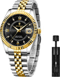 Reloj de vestir de cuarzo analógico de acero inoxidable para hombre