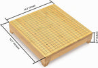 Bamboo Go Juego – Tablero de madera de 12.6 x 12.2 pulgadas con cajones de almacenamiento extraíbles y piedras de melamina convexas dobles – Juego de estrategia Baduk/Weiqi de tamaño completo Yellow Mountain Imports