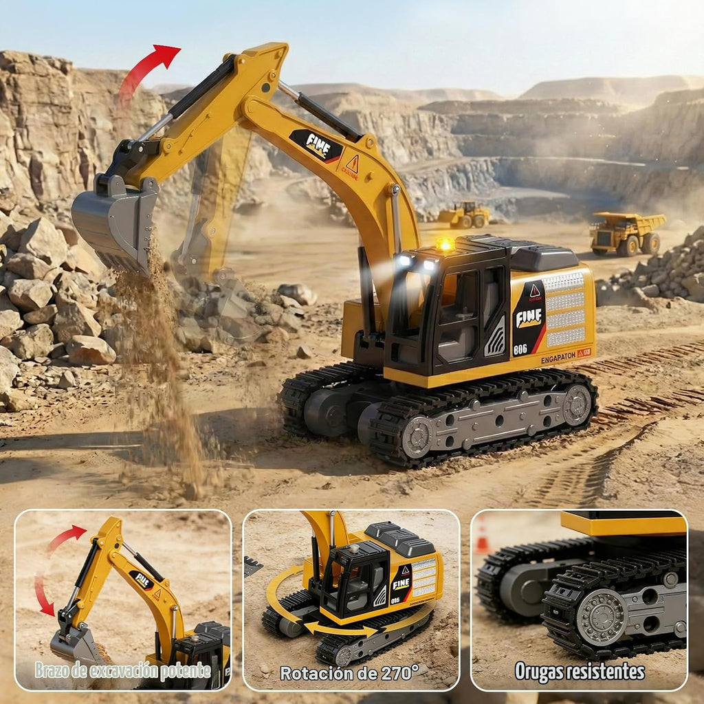 1/64 MINI RC Excavadora con juego de caja de arena