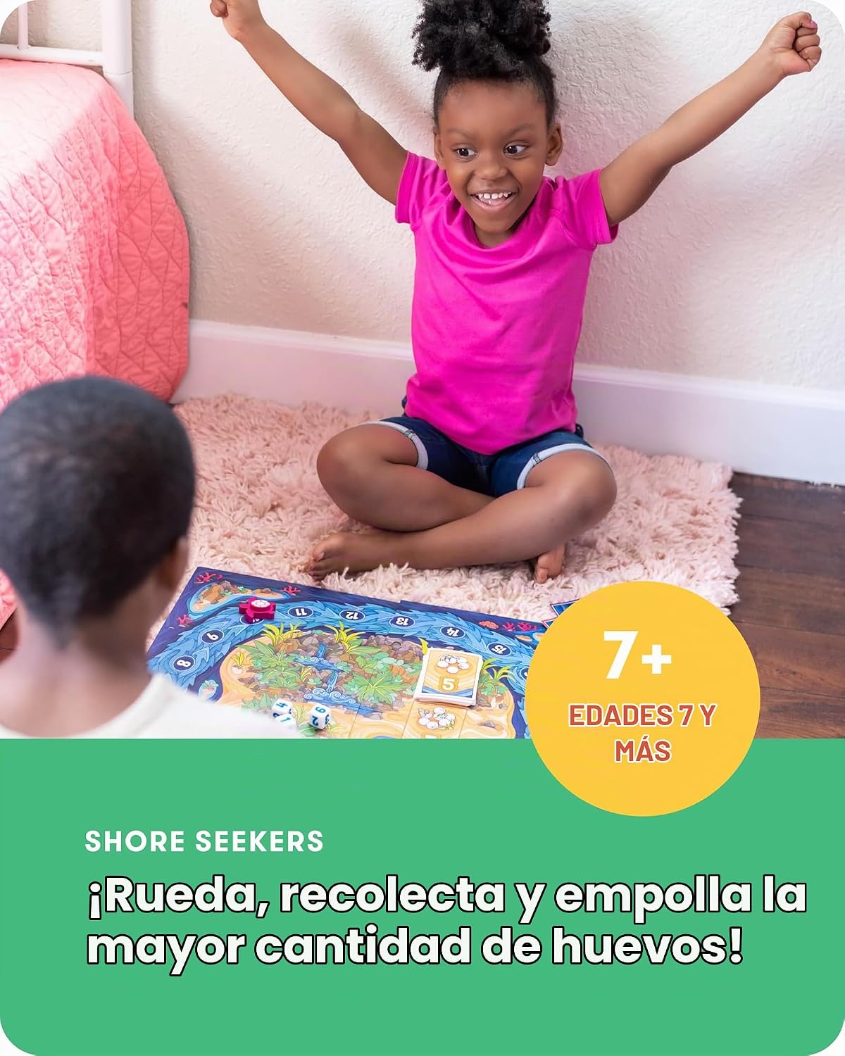 SimplyFun Shore Seekers - Un juego de mesa divertido e interactivo de matemáticas para niños - Practica habilidades de suma y multiplicación - Juego de matemáticas para niños, 2 a 7 jugadores, edades