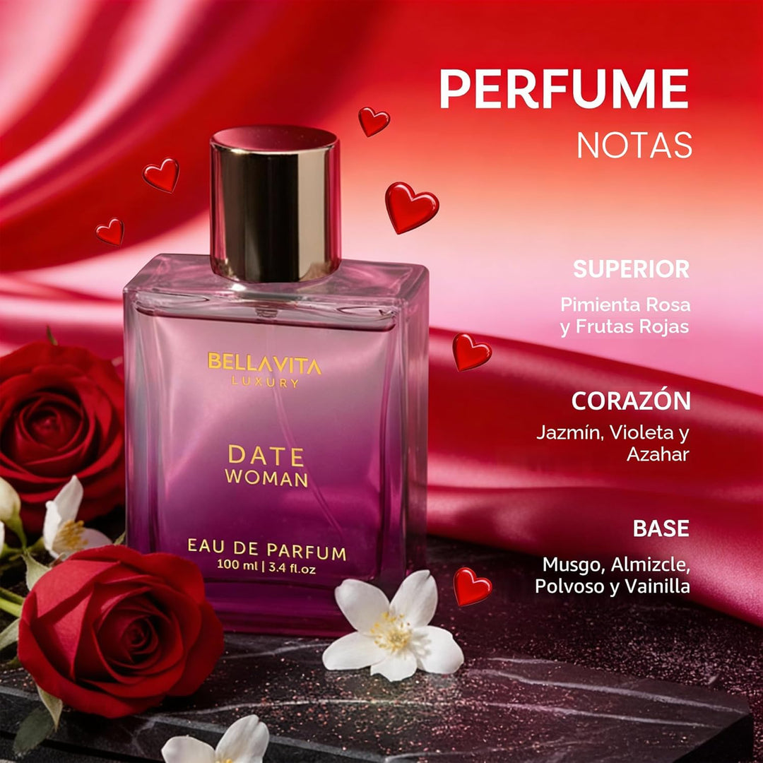 Bellavita Luxury DATE Eau de Parfum | 3.4 fl oz (3.4 onzas líquidas...