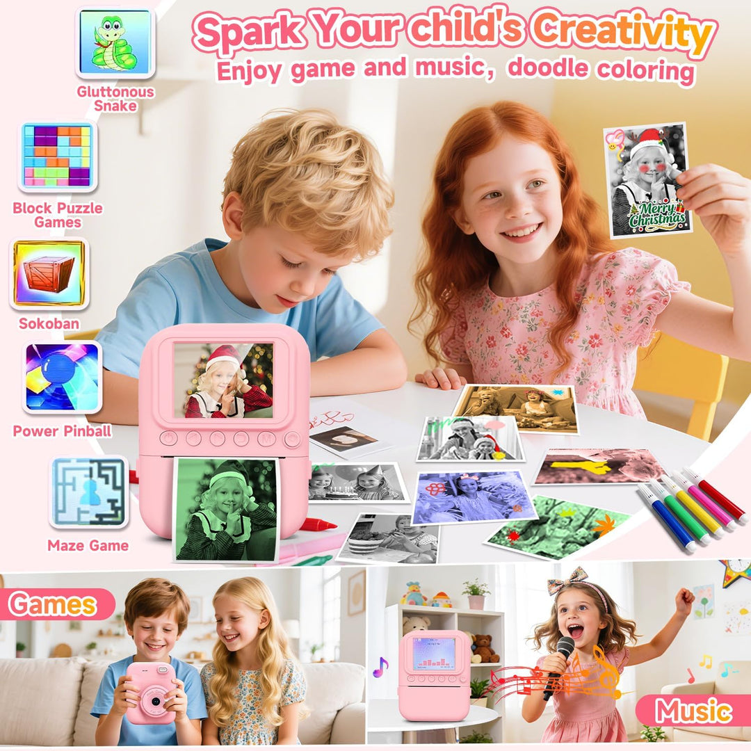 Cámara de impresión instantánea para niños, juguetes de cámara para...