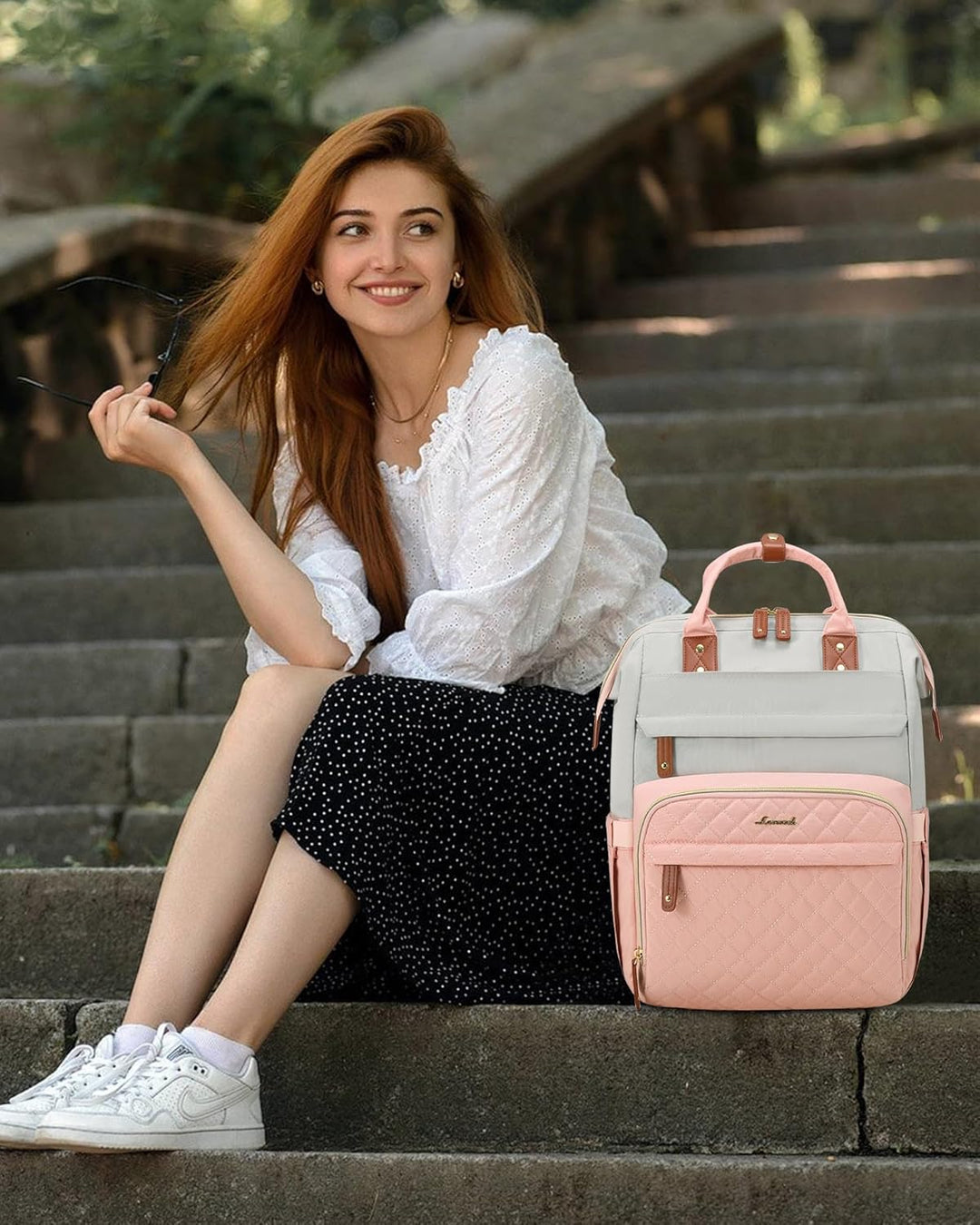 LOVEVOOK Mochila para laptop para mujer, 15.6 pulgadas, impermeable...