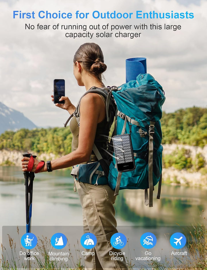 SOXONO Cargador Solar Power Bank, PD 20W Carga Rápida Batería Exter...