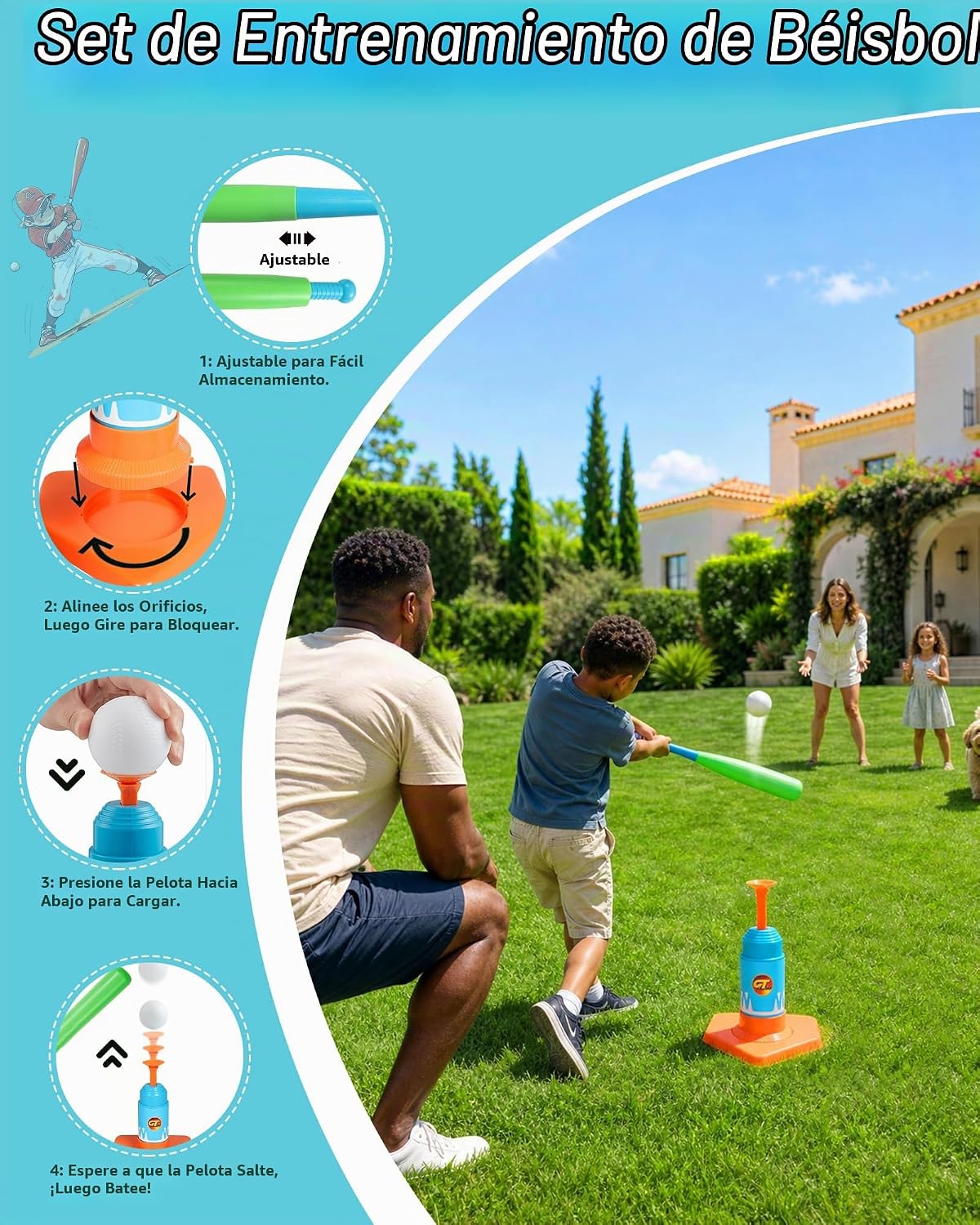 Juego de juegos de patio trasero 8 en 1, paquete familiar al