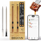Termómetro inteligente de carne de doble sonda, termómetro inalámbrico para parrilla con pantalla de refuerzo independiente y conexión WiFi, 7 sensores, ambiente de 1000F