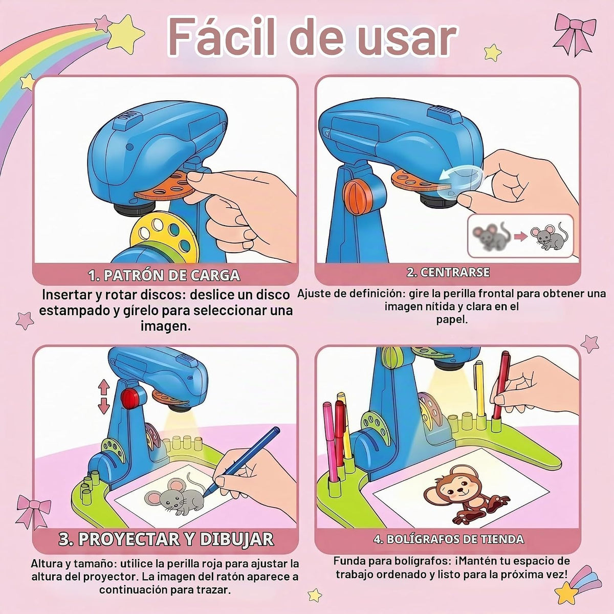 LEERFEI Smart Art Sketcher y Proyector de Dibujo - Set de Juguete para Niños de 3 a 8 años