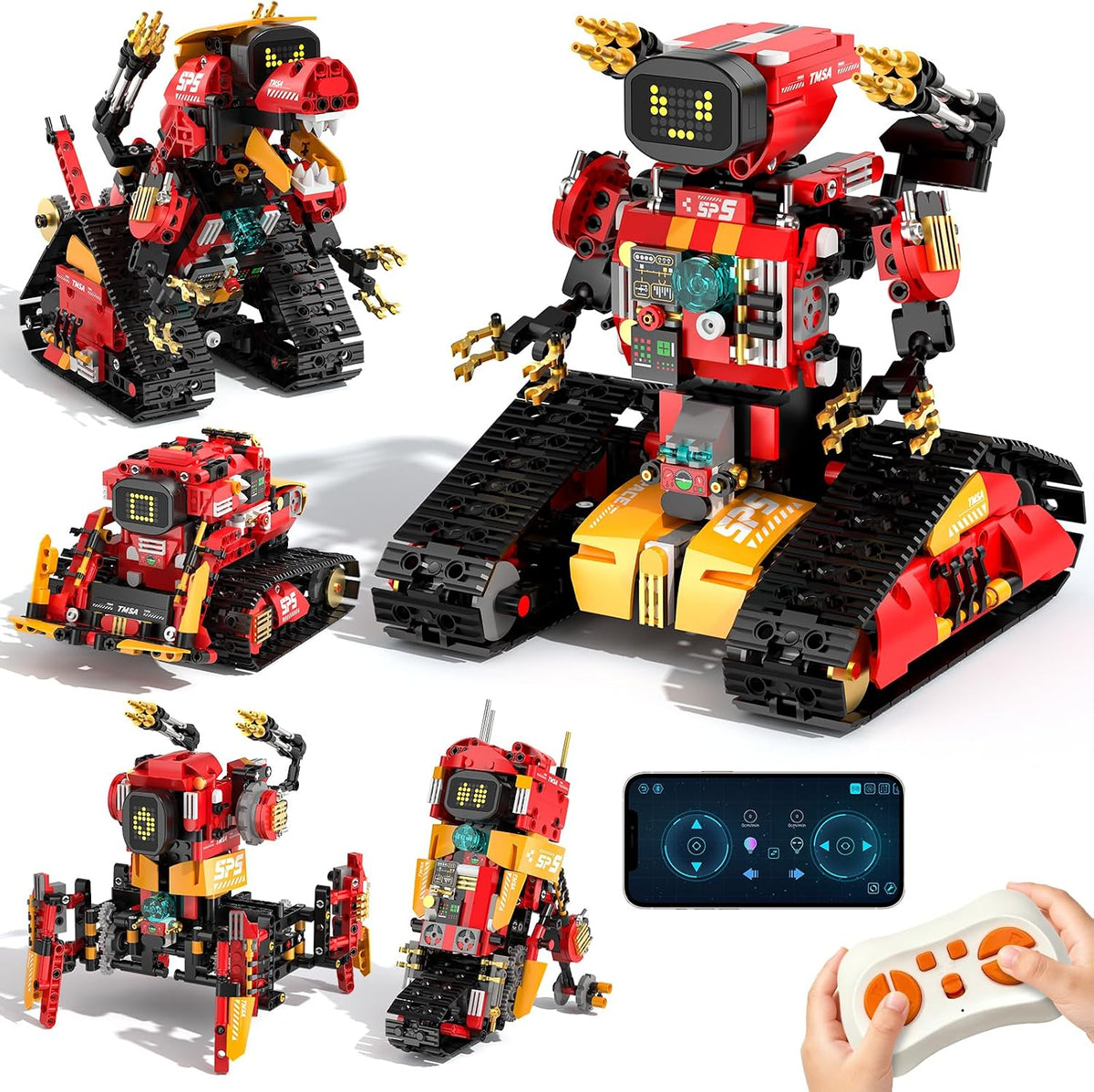 5 en 1 Kit de Robótica STEM para Niños, Control Remoto y App, 896 Pcs