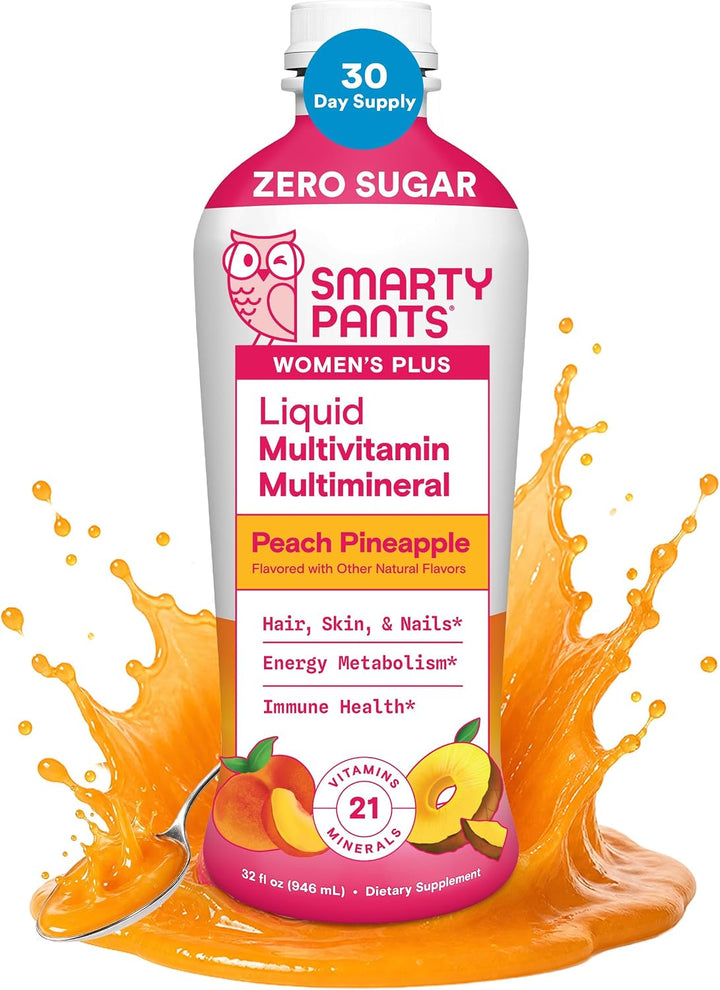 SmartyPants Multivitamínico líquido sin azúcar para mujeres, contie...