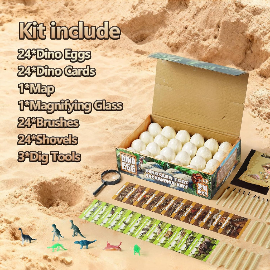 Kit de excavación de huevos de dinosaurio (24 huevos)