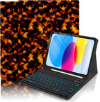 Funda con teclado Bluetooth para iPad de 10.9 pulgadas (2022), (A16) de 11ª/10ª generación de 11 pulgadas 2025 con retroiluminación de 7 colores, bonito diseño estético elegante con soporte