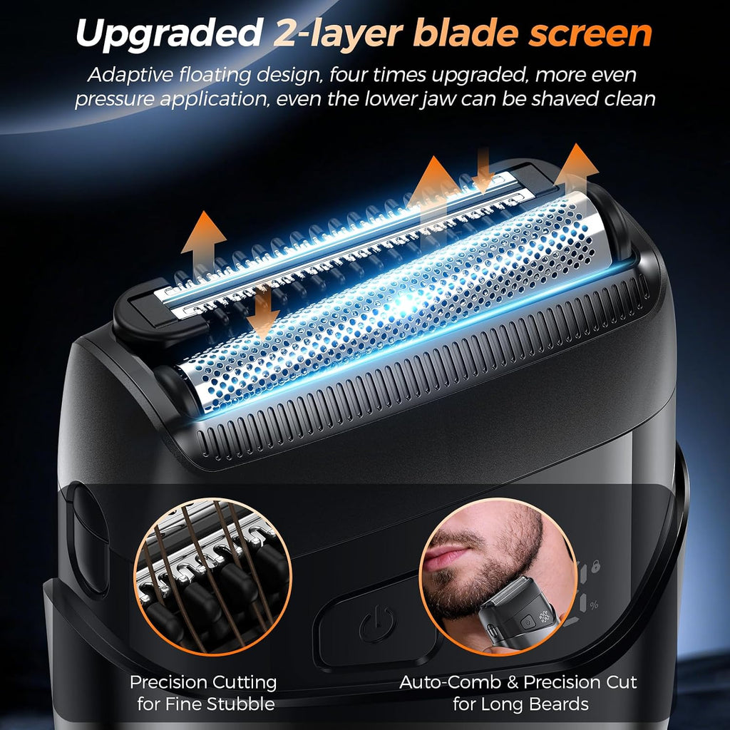 Afeitadoras eléctricas para hombres, cabezales flotantes 3D y