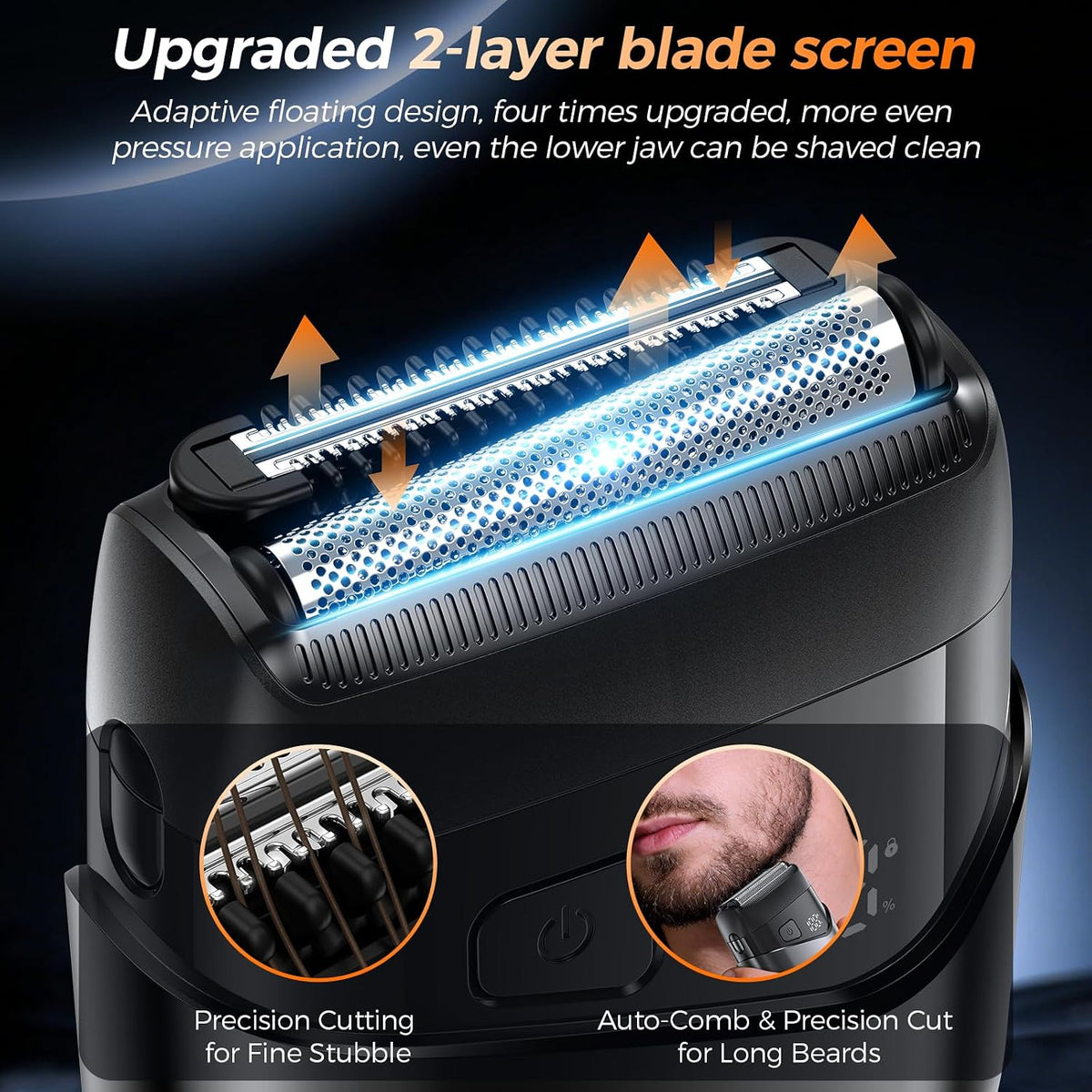 Afeitadoras eléctricas para hombres, cabezales flotantes 3D y