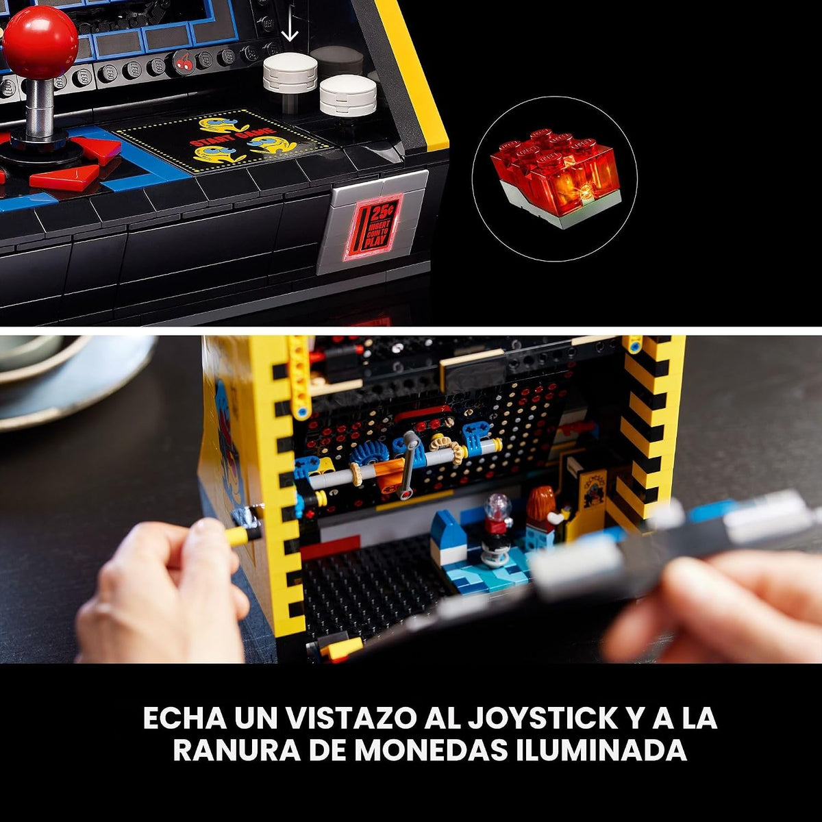 LEGO Icons PAC-Man - Juego de construcción arcade para adultos, decoración coleccionable de oficina, estante o dormitorio, regalos para hombres y mujeres, con mango móvil para recrear, 10323